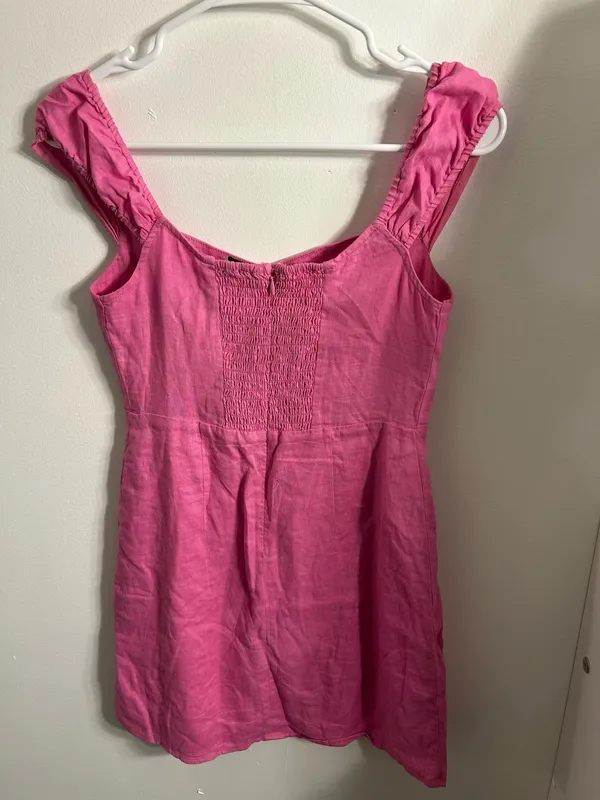 Mango Pink Linen Dress - Image 6