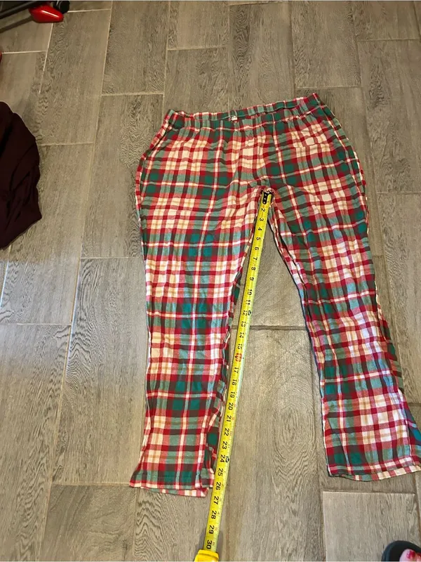jammies for your family - green, red, and white plaid pajama pants - size xxl - Image 4