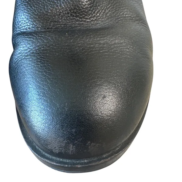 Tory Burch Gemini Link Black Pebbled Leather Ankle Booties Gold Buckle 7.5 - Image 13