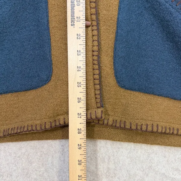 Portraits Northern Isles Women Small Brown Blue Boho Cabin‎ Wool Toggle Jacket - Image 7