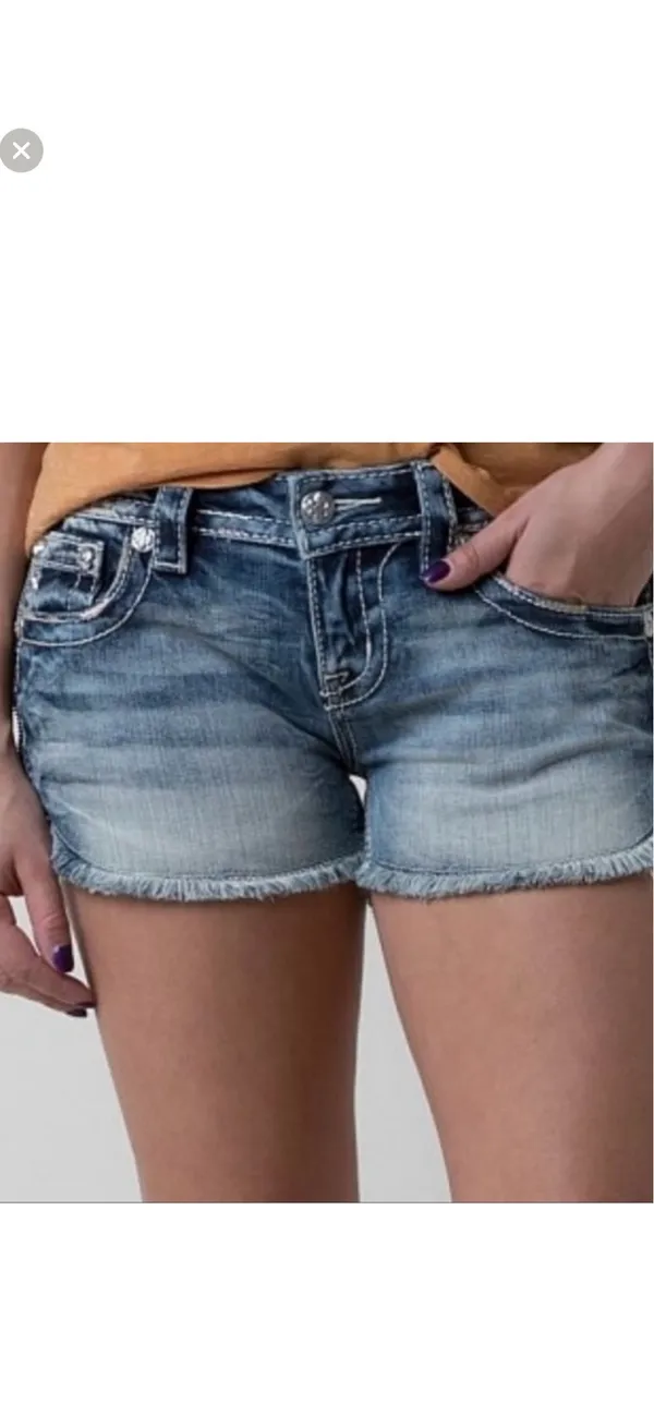 Miss Me Side Zip signature Shorts Cut off denim jean embroidered pocket - Image 3