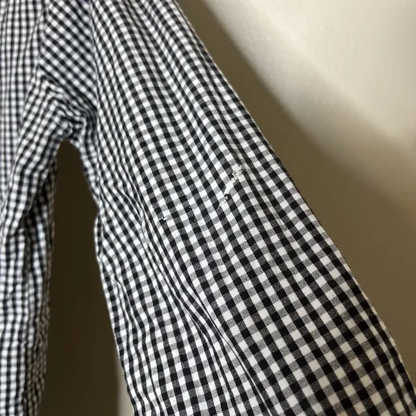Women's Vtg Button 100 cotton‎ Gingham Plaid Sun Floral Embroiderd Boho Preppy M - Image 8