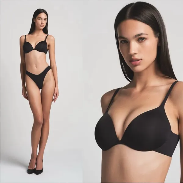 SKIMS NWT ultimate collection push up plunge bra 32DD onyx black‎ - Image 2