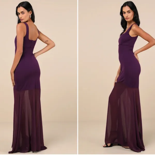 LULU's Sexy Prom Wedding Elegant Classy Sophisticated Mermaid Trumpet Gown - Image 4