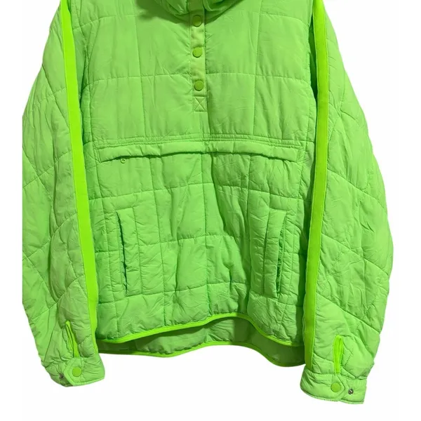 Free People Movement Pippa Packable Pullover Puffer Neon Lime Glow Women's Large - Image 5