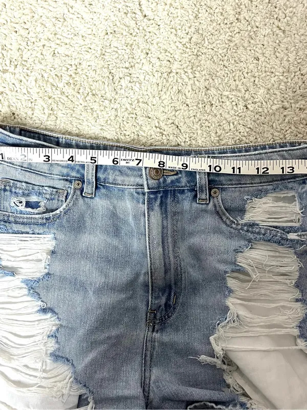 American Eagle Outfitters Mom Shorts Distressed High-Rise Denim Shorts - Image 3