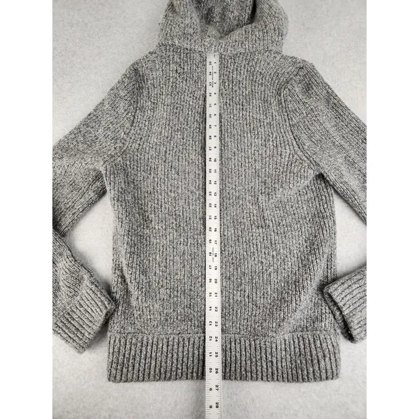 Soft! Abercrombie‎ & Fitch Knitted Wool Blend SWEATER Cable Hoodie Moose XXL - Image 13
