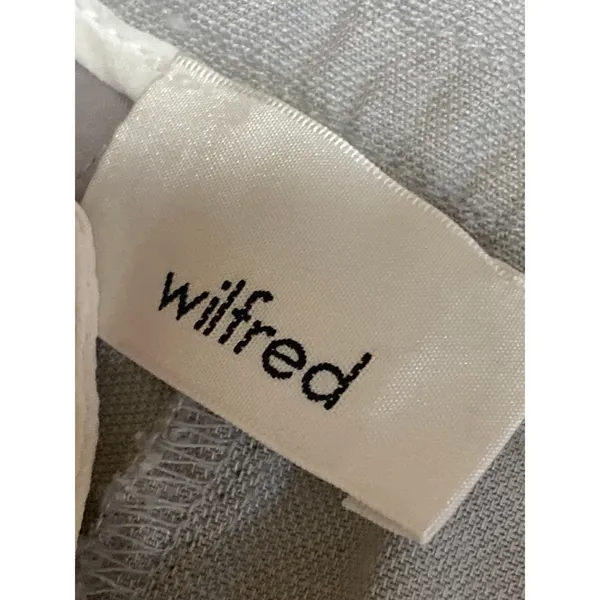 Aritzia Wilfred Gray Linen Drawstring Pleated Mid Rise Casual Sweat Shorts Sz 4 - Image 5