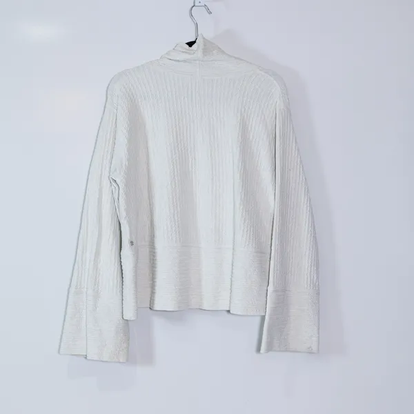 Lululemon Women's Retreat Yourself Textured Knit Pullover Hoodie Sweater Ivory - Image 3
