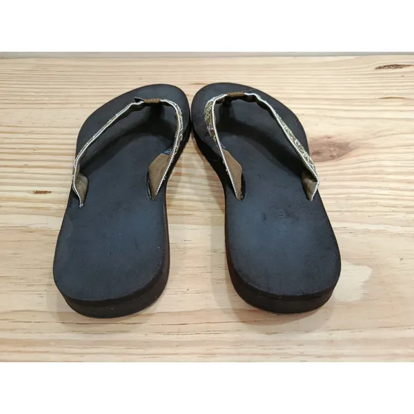 L.L. Bean Women's Maine Isle Flip Flops Brown Sun Motif Thong Sandals Size 7 M - Image 6