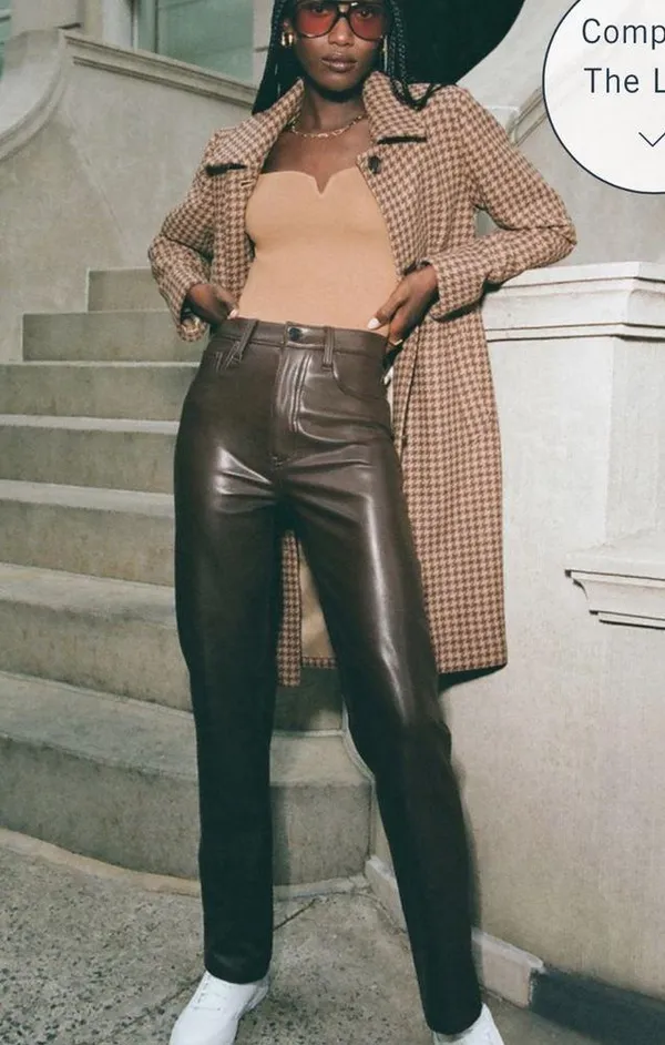 Abercrombie & Fitch Vegan Leather 90s Straight Pant size 8 - Image 7