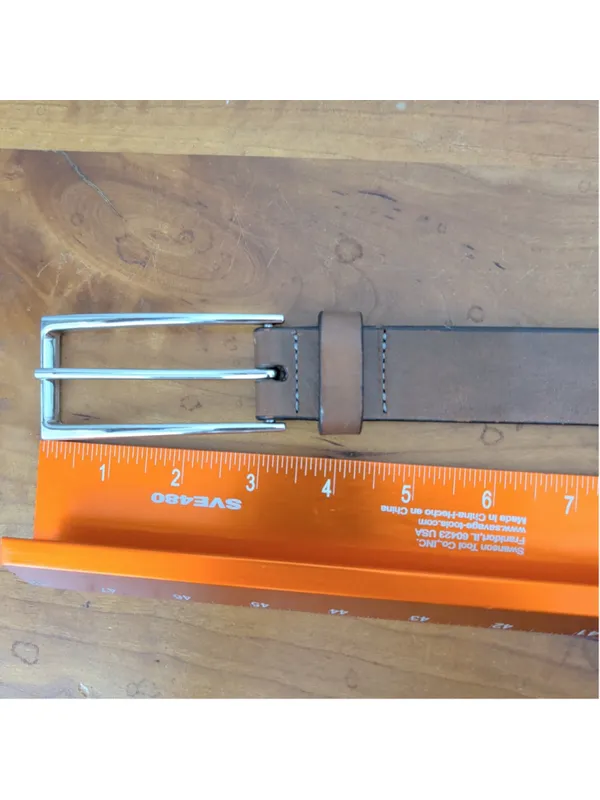 Gap Long Buckle Brown Leather Belt - Image 3
