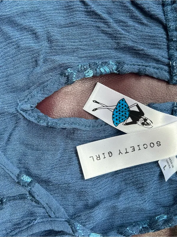 Blue society girls Embroidered Spaghetti Strap Tank Top - Image 5