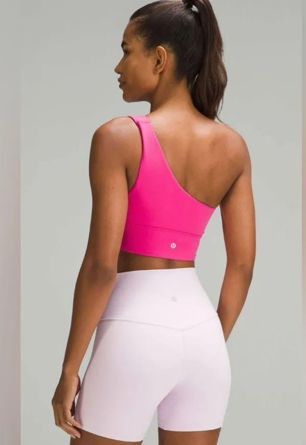 NWT Lululemon Align Asymmetrical Sports Bra Sonic Pink Color Size 12 A/B - Image 5