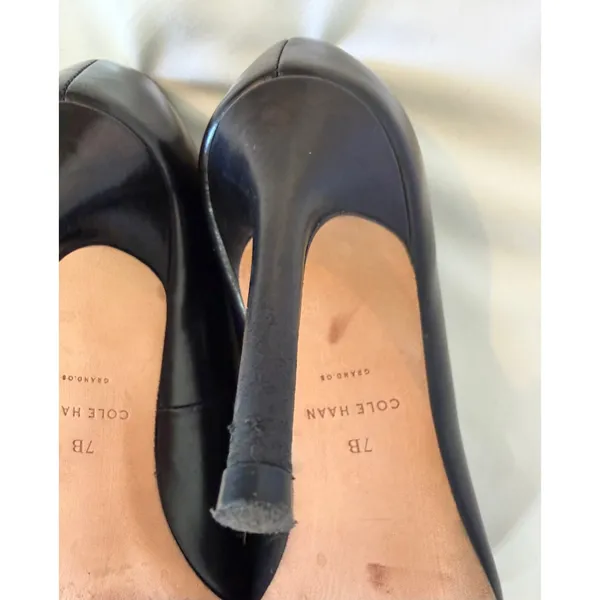 Cole Haan Grand.OS Bethany Pumps Black Leather Pointed Toe Stiletto Heels 7B - Image 9
