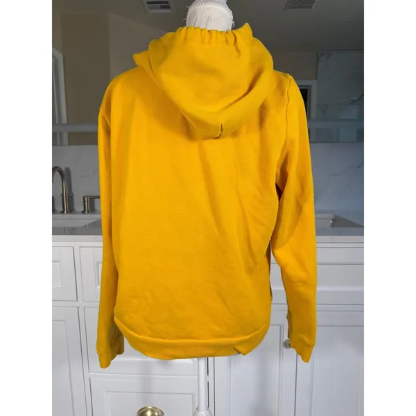 PINK Victoria's Secret Hoodie Women Large Yellow Full Zip Logo Sweatshirt - Image 5
