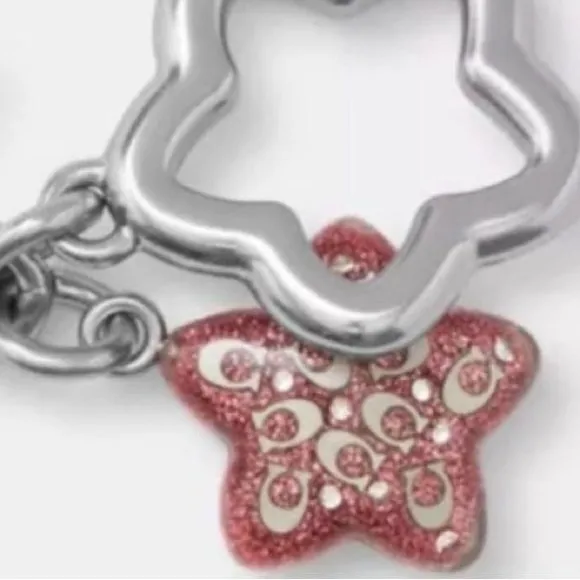 Coach Star Bag Charm- Silver/Red - Image 2