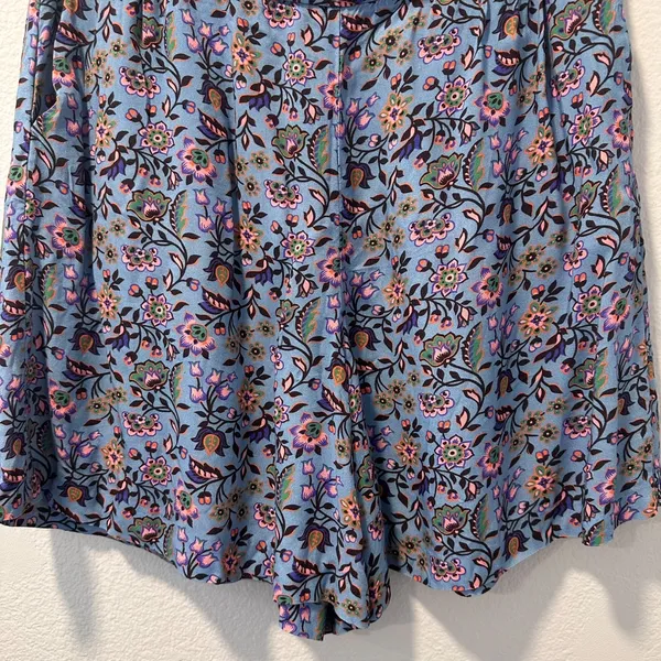 Boden Size-8/UK-12 Blue Ruched Waistband‎ Shorts Dusty Oriental Meadow - Image 14