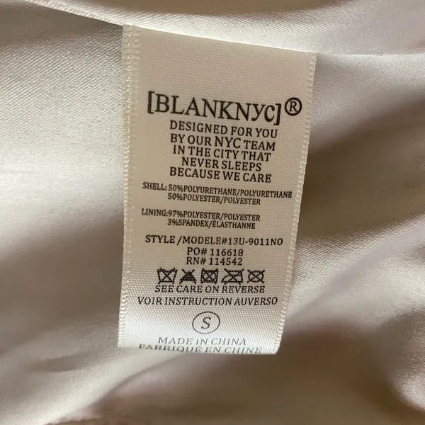 BLANK NYC leather cream motto asymetrical jacket - Image 6