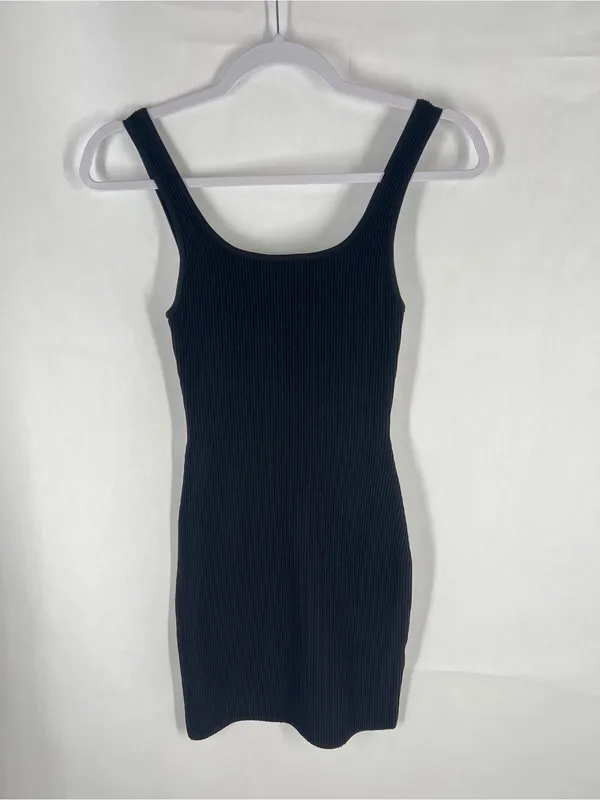Aritzia Babaton Sculpt Knit Squareneck Mini Dress Black XS - Image 2