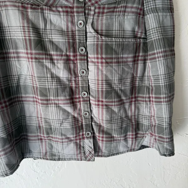 Horny Toad Size 8‎ Outdoor Gray Plaid Mini Skirt Academia - Image 3