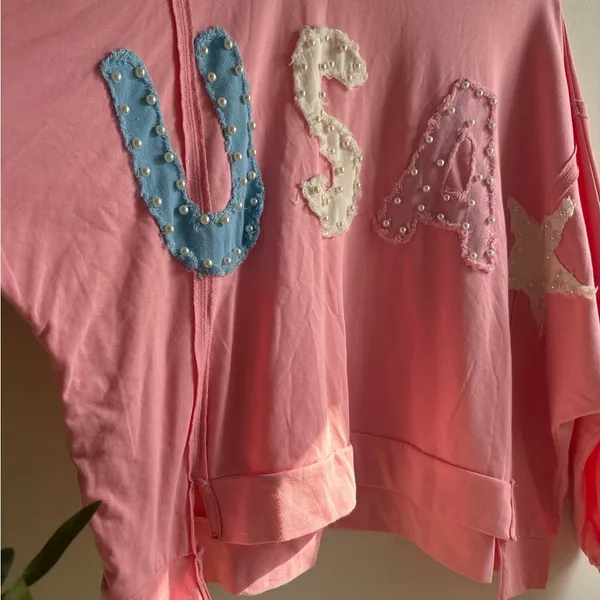 Fantastic Fawn Pink USA Sweater - Image 2