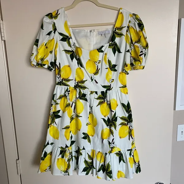 Lemon Puff Sleeve Mini Dress - Image 4