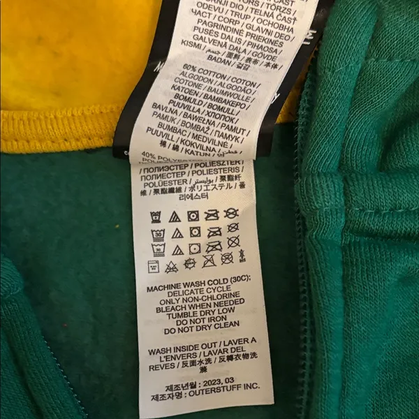 FIFA South Africa Zip-Up Hoodie Green / Yellow Women Size XS - Image 4
