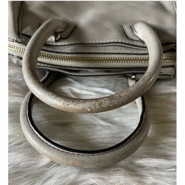 Rebecca‎ Minkoff Gray Pebbled Genuine Leather Satchel Handbag Silver Hardware - Image 11