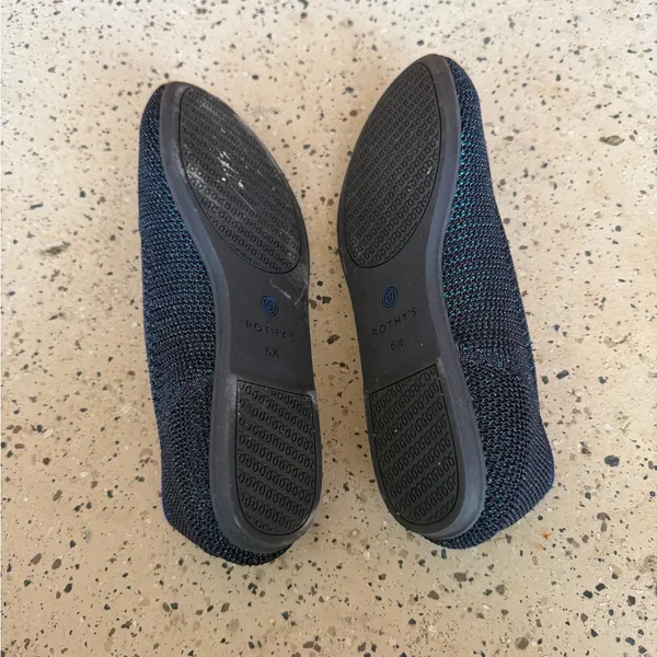 Rothys Special Edition Metallic‎ Lattice Navy Blue Flats Womens size 6.5 - Image 3