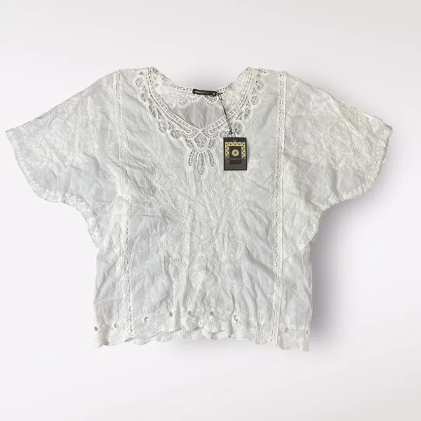 Spiaggia Dolce NWT Sheer Lace Blouse‎ Womens Size M Boho Beachy - Image 3