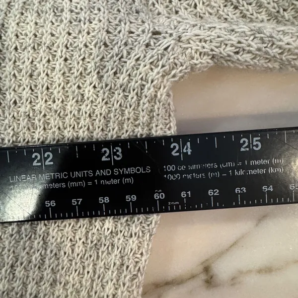 Loft Sweater Women's L Beige Marled Pullover Round Neck Rolled Hem Oversized - Image 6