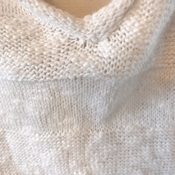 White Cotton Sweater Pullover Hooded - Image 10