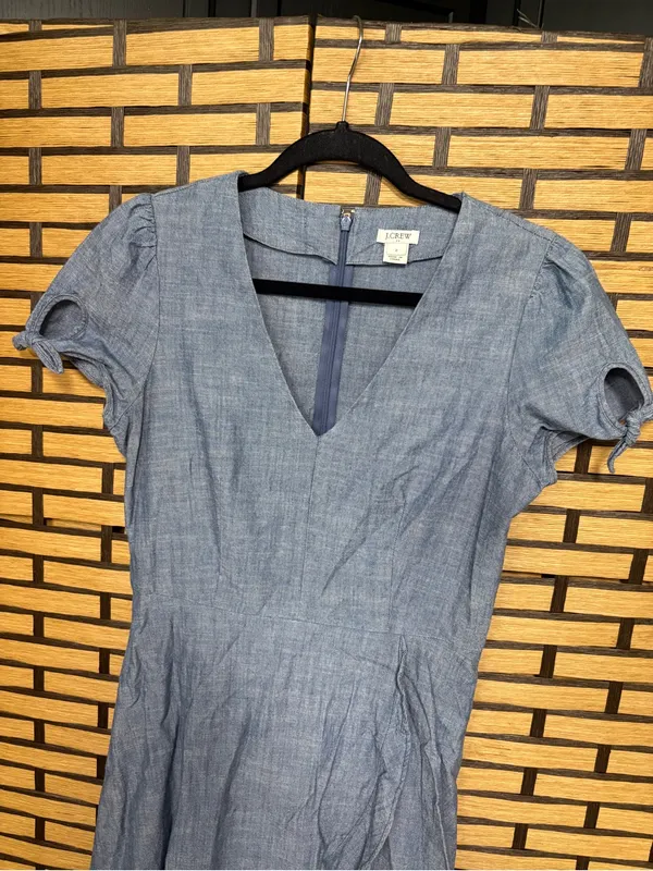 J. Crew chambray cotton dress size 2 - Image 3