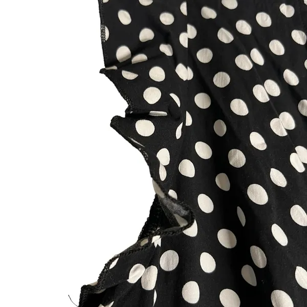 GRECERELLE Polka Dot High Low Faux Wrap Flowy High Low Maxi Dress Black White XL - Image 11