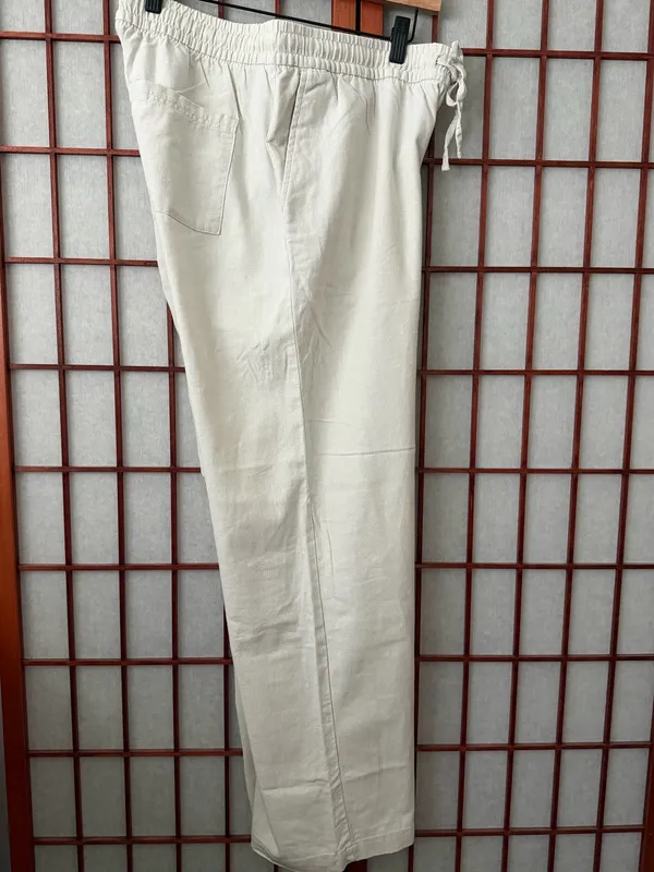 Old Navy Linen Pants Blend Wide-Leg Pull-On - Image 7