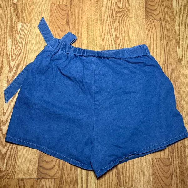 SHEIN Curve Blue Denim Wrap Skort Tie Waist 0XL - Image 7