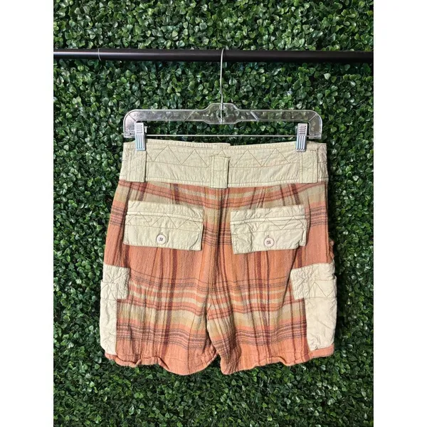 Free People High Rise Plaid Gauzy Shorts Sz 2 - Image 2
