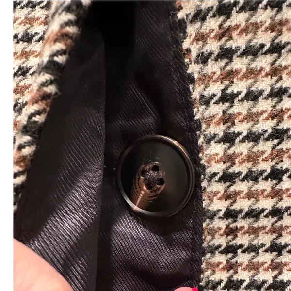 Arrange Plaid Structured Jacket Contrast Leather Collar Size‎ 0 Tan - Image 8