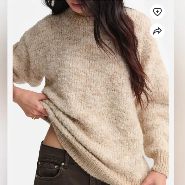 MATE the Label Alpaca Teddy Crew Neck Sweater Womens - Image 2