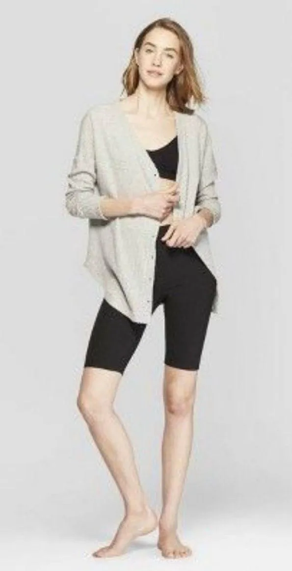 Target Colsie Grey Waffle Knit Button Down Thermal - Image 3