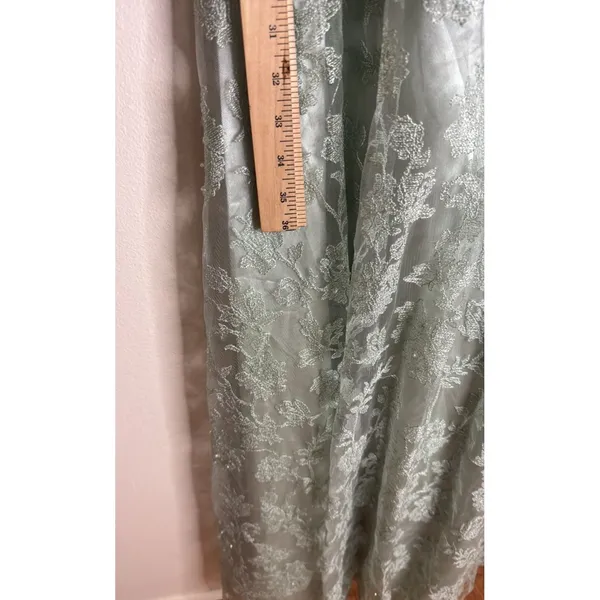 vtg Cassandra Stone Dress Womens 8 Sage Green Lace Gown Formal‎ Evening Beaded - Image 13
