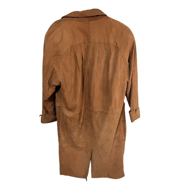 Vintage Wilsons Women's S Brown Leather Trench Coat Cowgirl Western NFRA Rodeo - Image 7