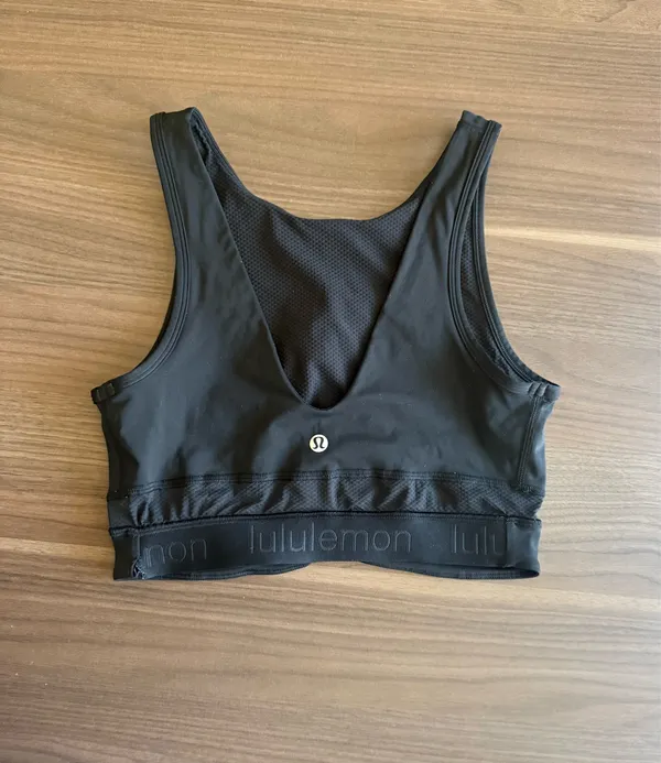 lululemon athletica Black Mesh-Back Sports Bra with Branded Underband - Image 3