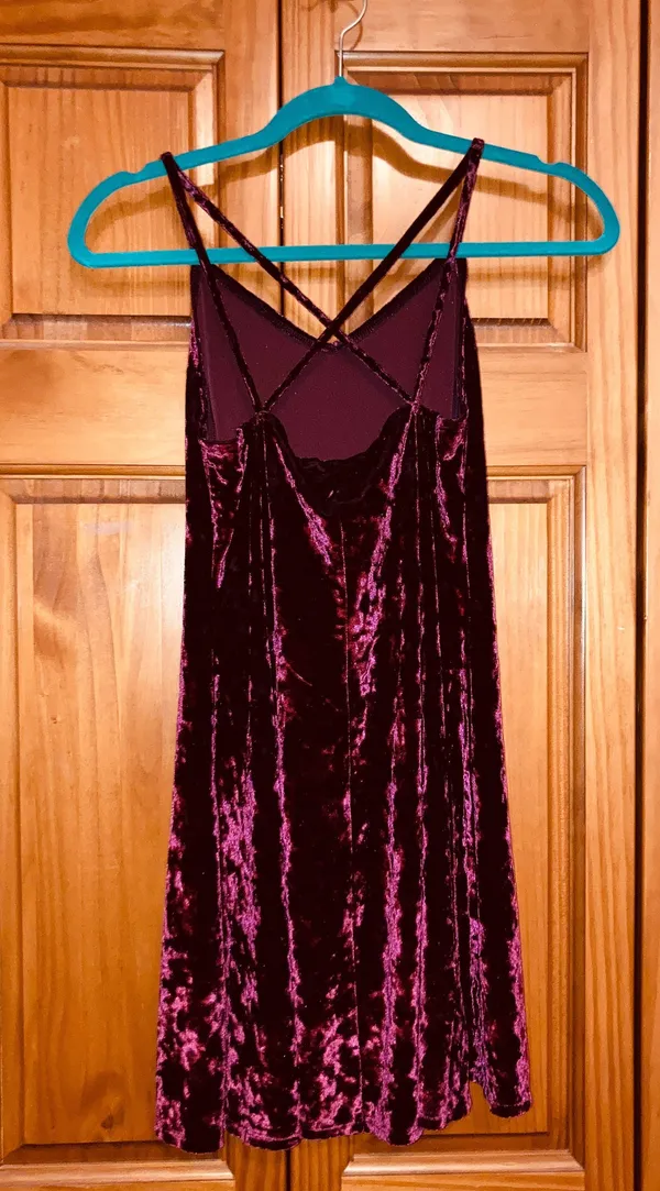 Velvet Red Cami Party Dress - Image 3