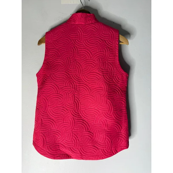 Pebble beach‎ quilted Full zip golf vest pink size small - Image 2