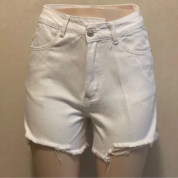 Princess Polly White High Waist Shorts - Image 3