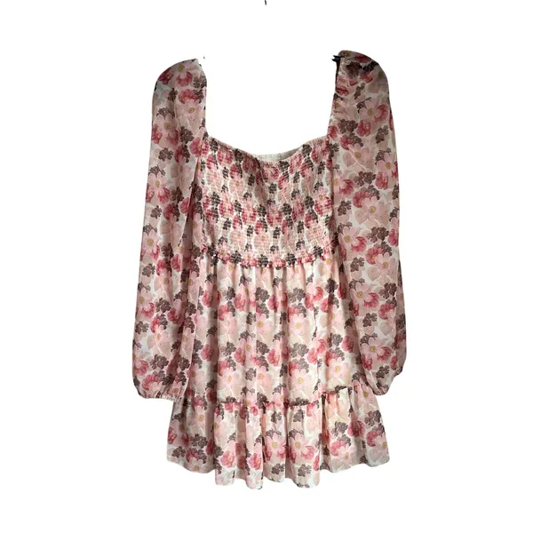 Aritzia‎ Wilfred Tempest Floral Mini Dress Long Sleeve Romantic Boho S - Image 3