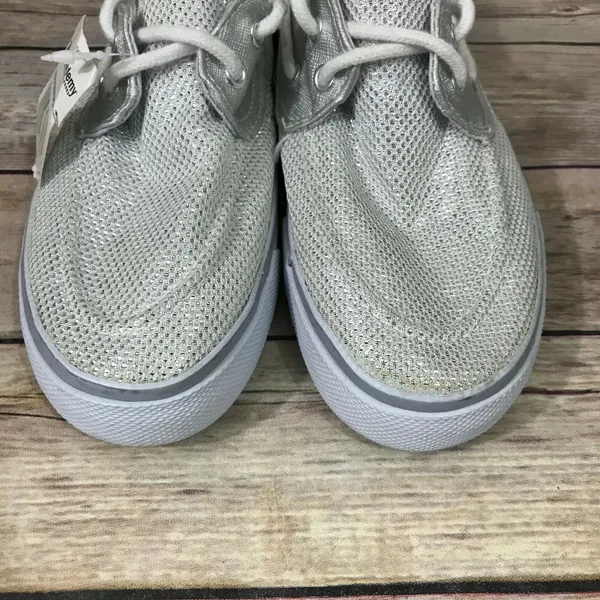 Austin Trading Co Womens Shoes Size‎ 5 Silver Top Siders Boat Sparkly NEW - Image 3