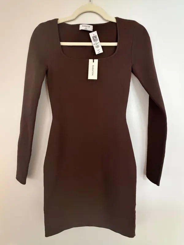 Aritzia Babaton Women’s Contour Squareneck Dress - Brown - Image 2